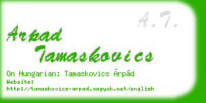 arpad tamaskovics business card